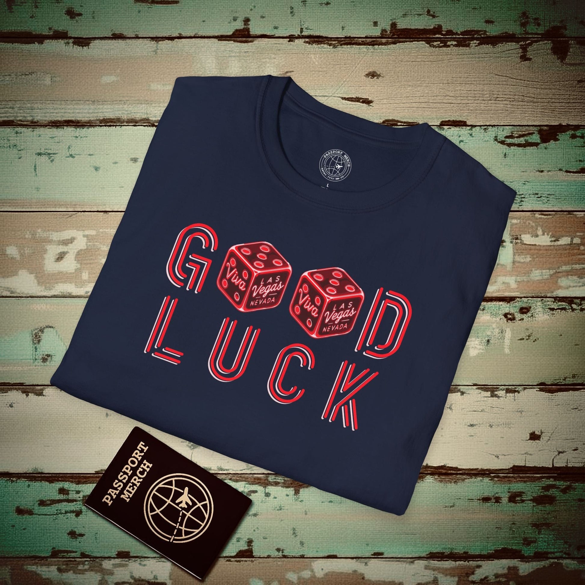 Las Vegas, Nevada, Good Luck T-Shirt Navy / S