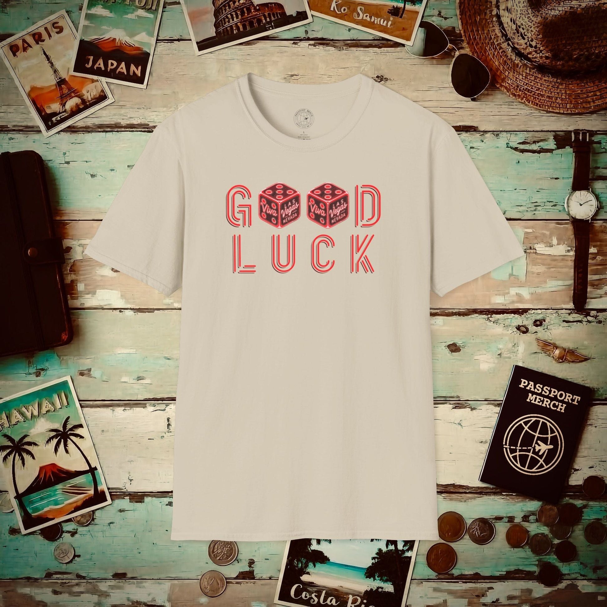 Las Vegas, Nevada, Good Luck T-Shirt Sand / S