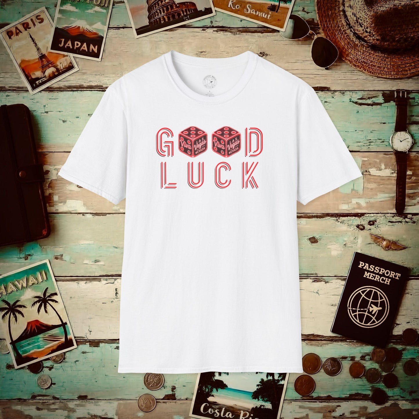 Las Vegas, Nevada, Good Luck T-Shirt White / S