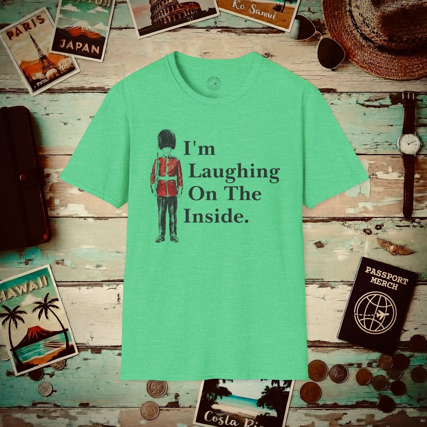 Laughing on the Inside, England T-Shirt Heather Irish Green / S