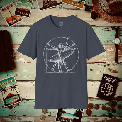 Leonardo da Shaka Vitruvian Man, Hawaii T-Shirt Heather Navy / S