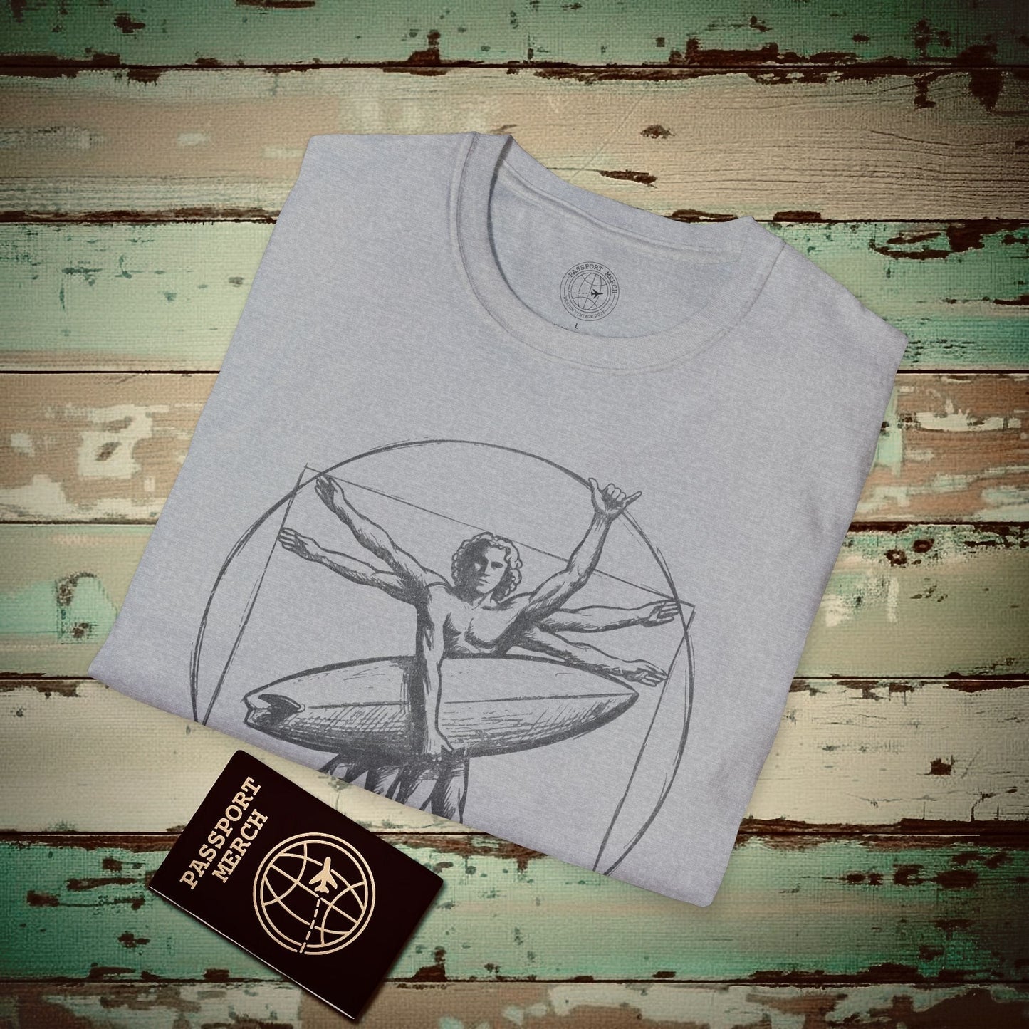Leonardo da Shaka Vitruvian Man, Hawaii T-Shirt Sport Grey / S