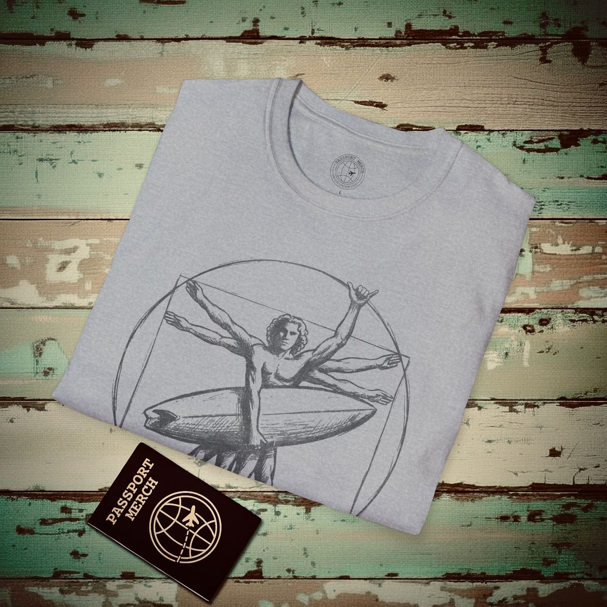 Leonardo da Shaka Vitruvian Man, Hawaii T-Shirt Sport Grey / S