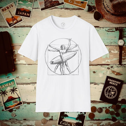Leonardo da Shaka Vitruvian Man, Hawaii T-Shirt White / S