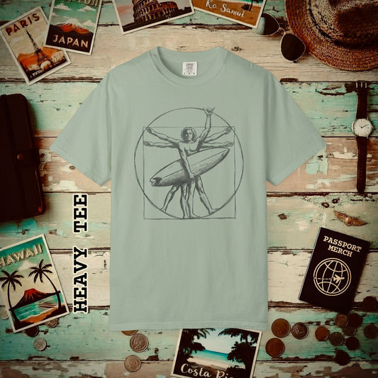 Leonardo da Shaka Vitruvian Surfer Man, Hawaii Heavy Tee Bay / S