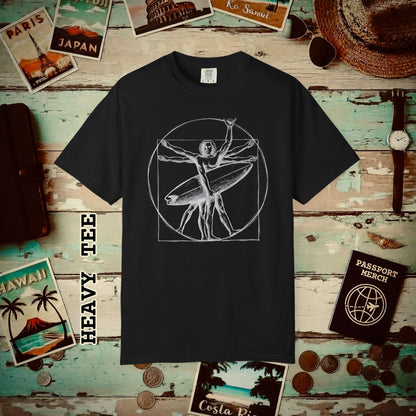 Leonardo da Shaka Vitruvian Surfer Man, Hawaii Heavy Tee Black / S