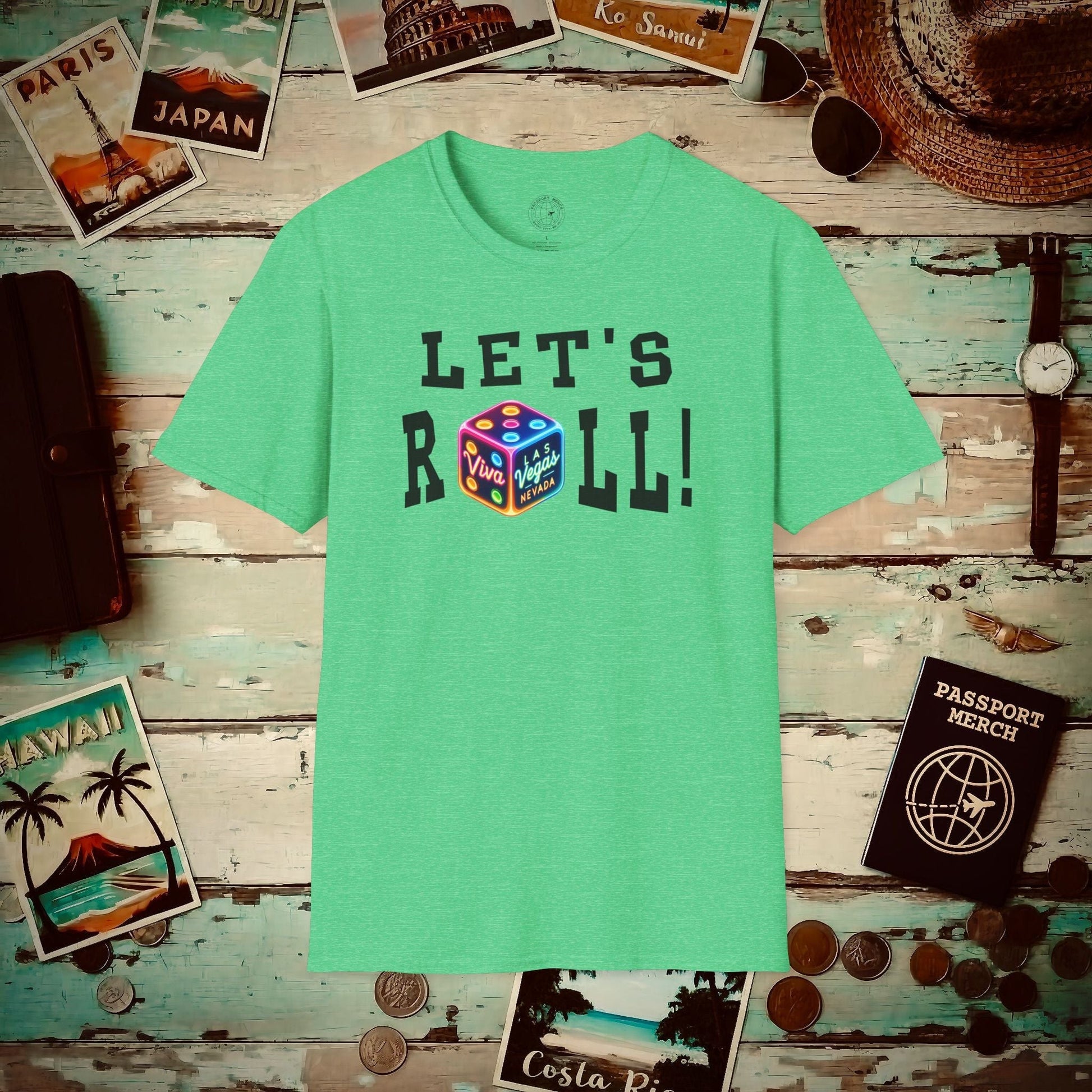 Let's Roll! Las Vegas, Nevada T-Shirt Heather Irish Green / S