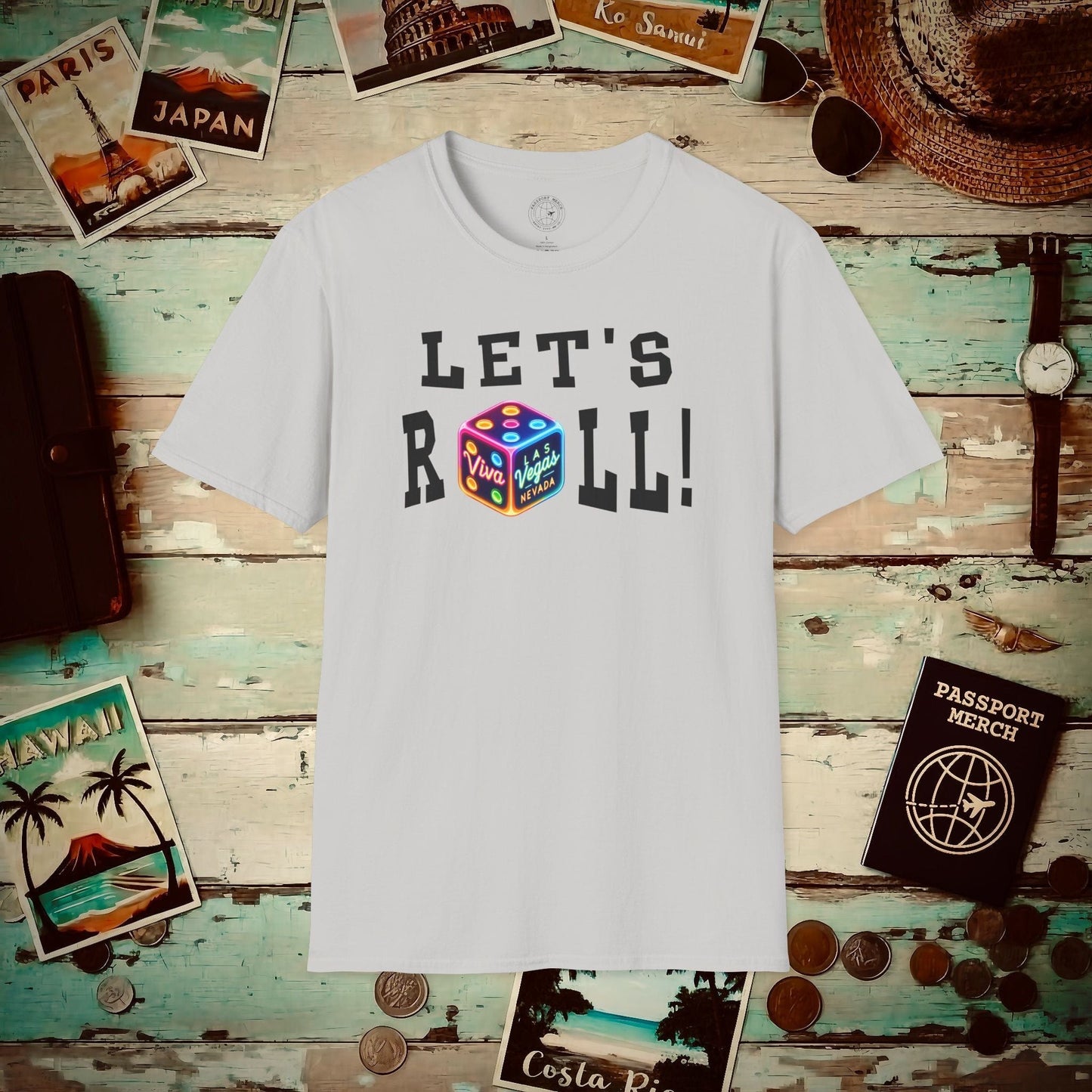 Let's Roll! Las Vegas, Nevada T-Shirt Ice Grey / S