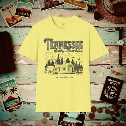 Life Simplified, Smoky Mountains Tennessee T-Shirt Cornsilk / S