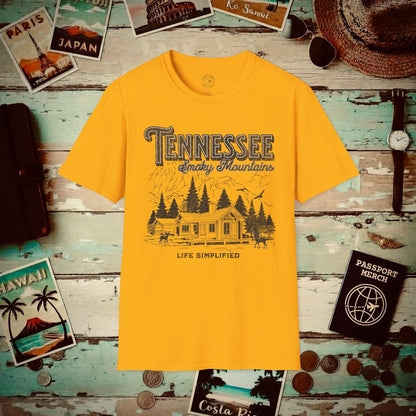 Life Simplified, Smoky Mountains Tennessee T-Shirt Gold / S