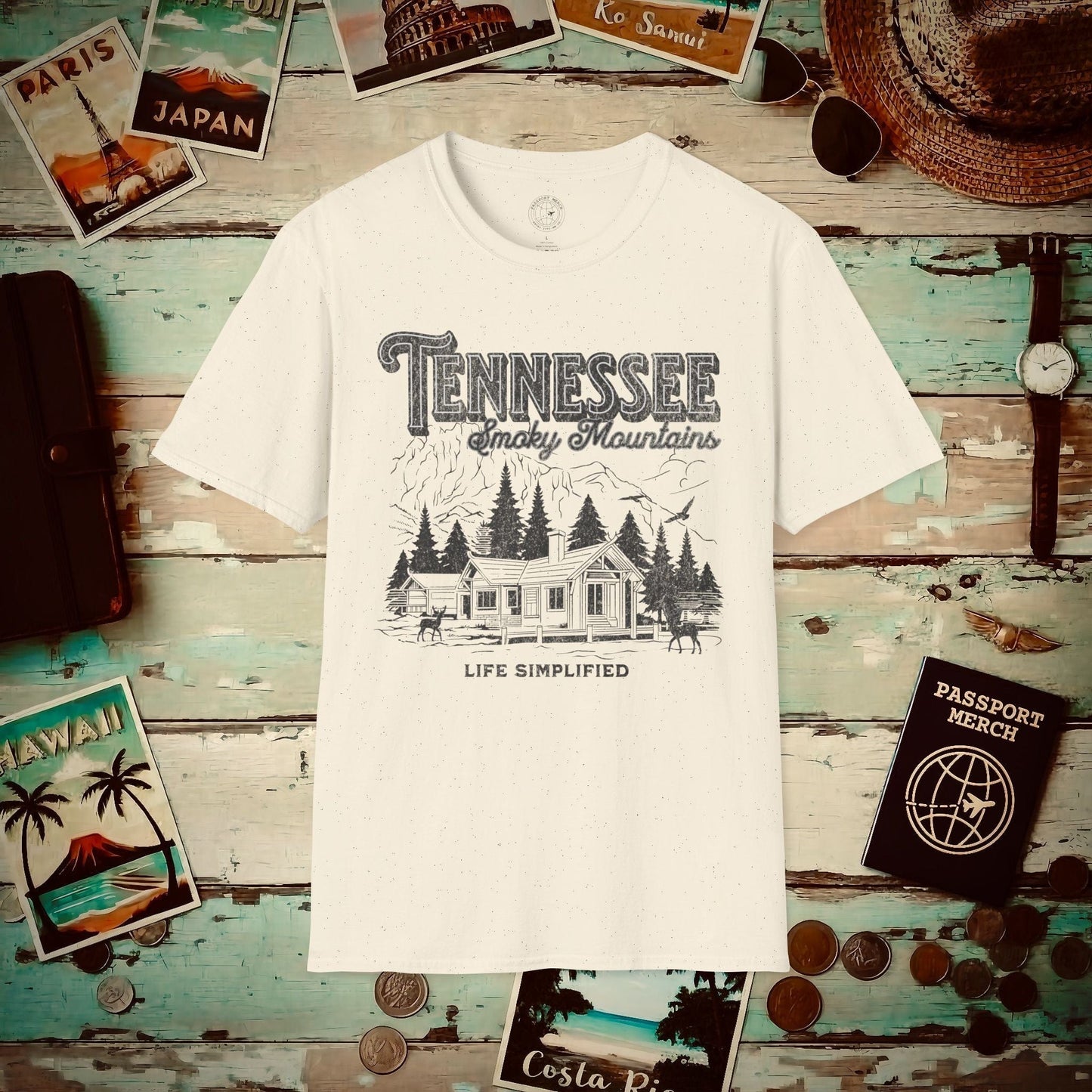Life Simplified, Smoky Mountains Tennessee T-Shirt Natural / S