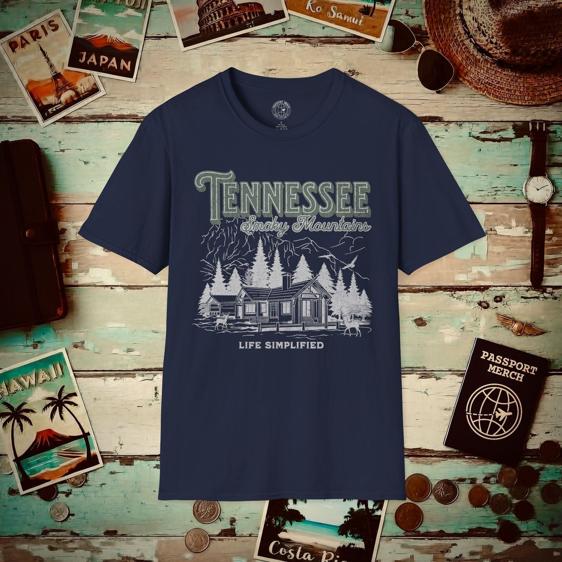 Life Simplified, Smoky Mountains Tennessee T-Shirt Navy / S