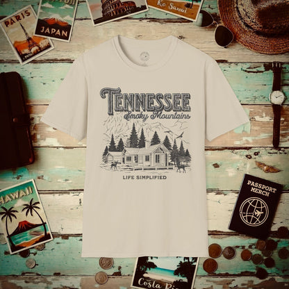 Life Simplified, Smoky Mountains Tennessee T-Shirt Sand / S