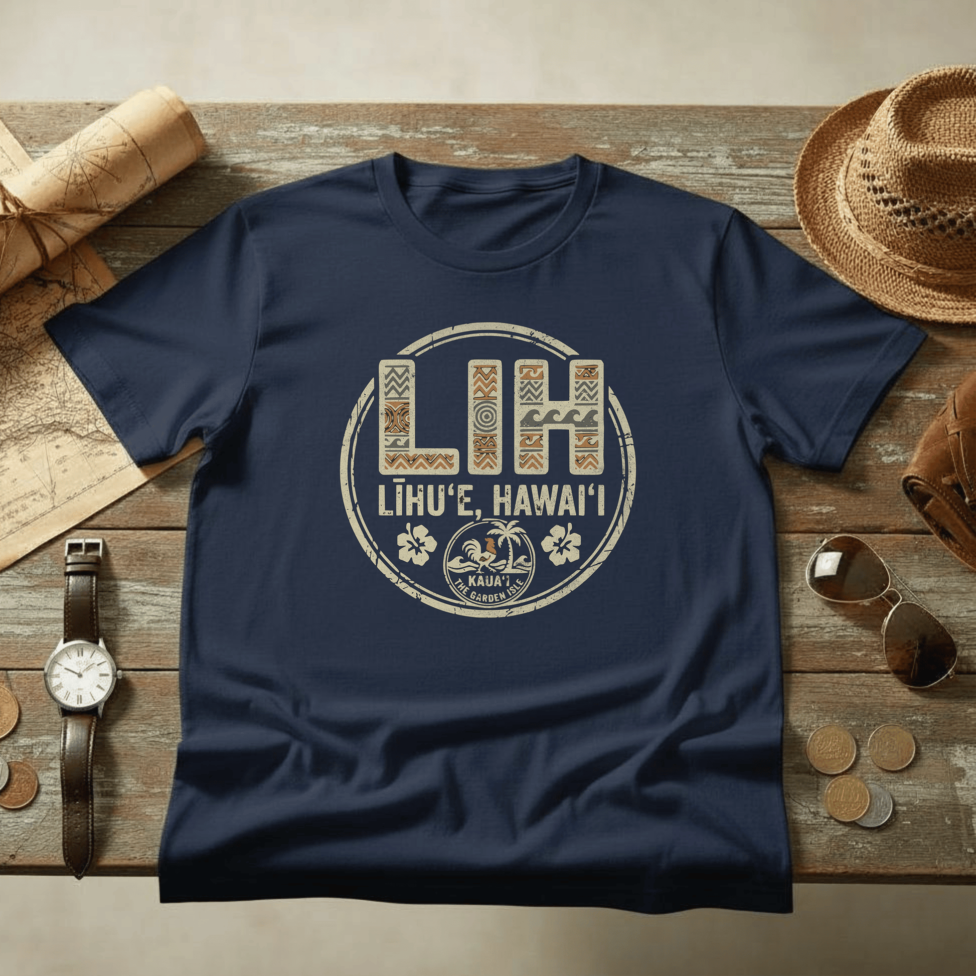 LIH, Lihue, Hawaii Vintage Airport Code T-Shirt