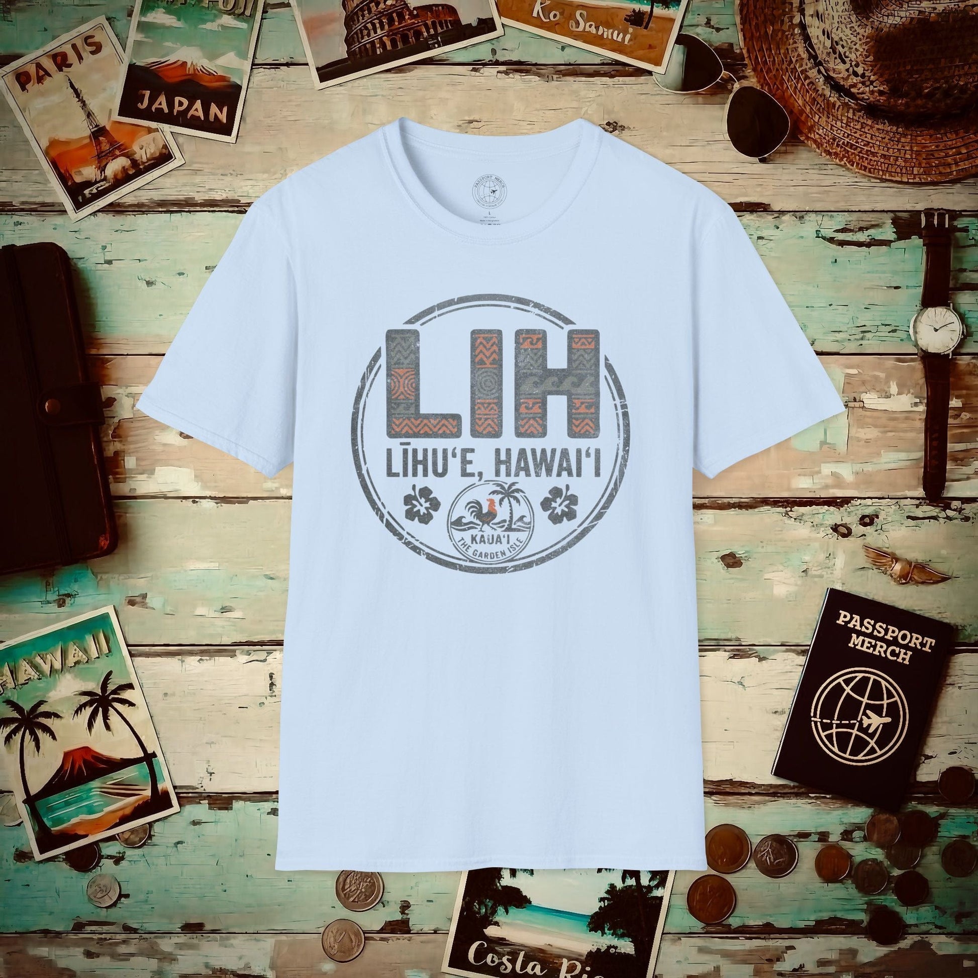LIH, Lihue, Hawaii Vintage Airport Code T-Shirt Light Blue / S