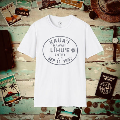 Lihue, Kauai, Hawaii - Vintage Passport Stamp T-Shirt White / S
