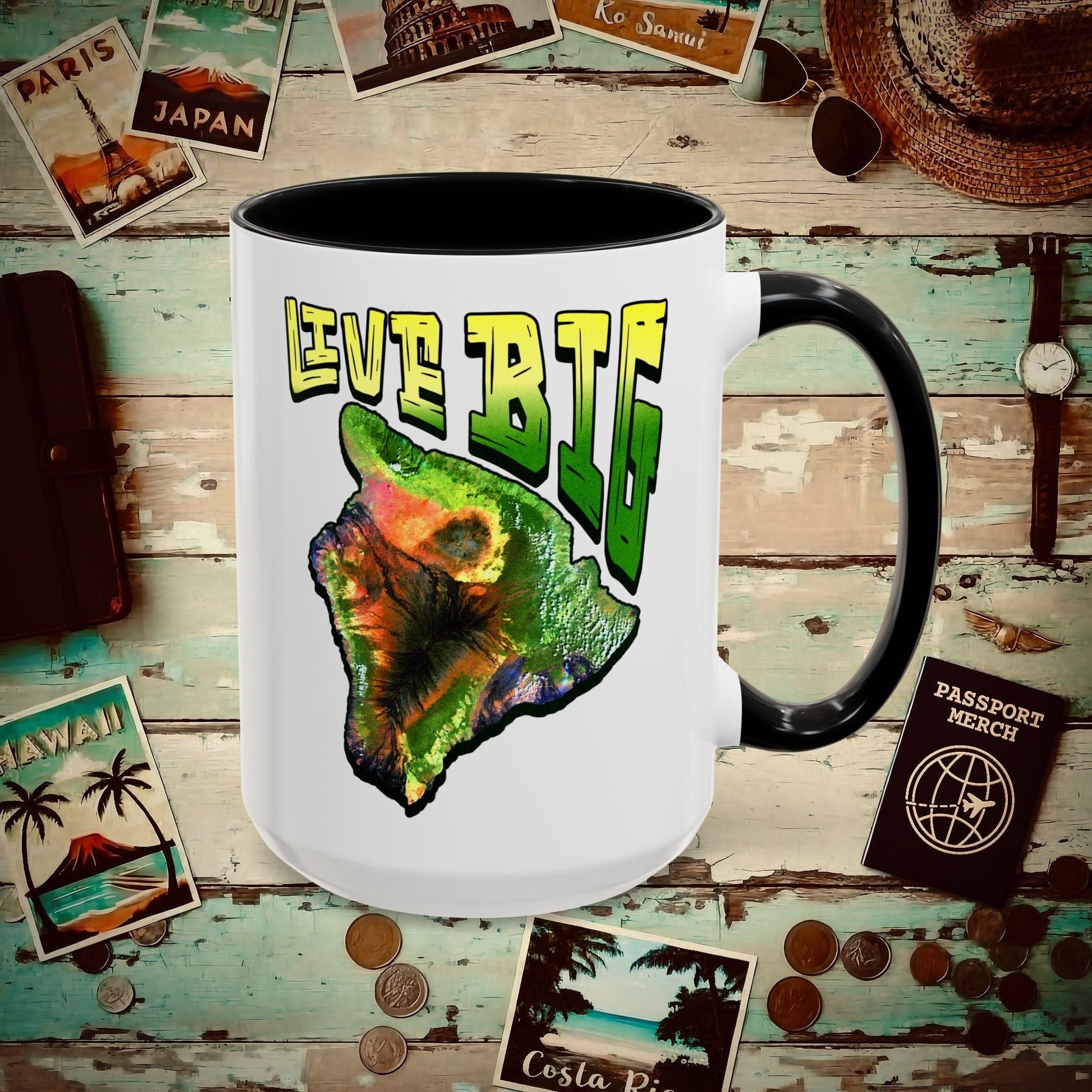 Live BIG (Island), Hawaii 15oz Mug Black / 15oz