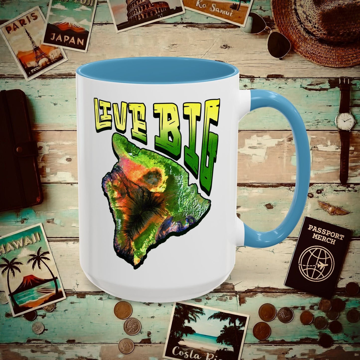 Live BIG (Island), Hawaii 15oz Mug Light Blue / 15oz
