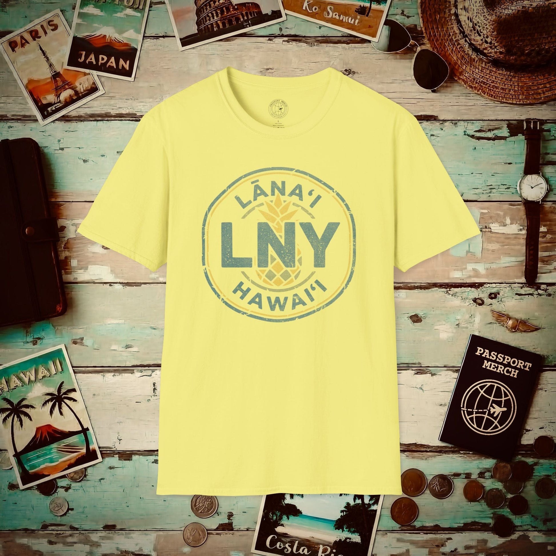 LNY, Lanai, Hawaii Vintage Airport Code T-Shirt Cornsilk / S
