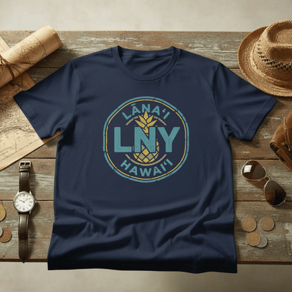 LNY, Lanai, Hawaii Vintage Airport Code T-Shirt Navy / S