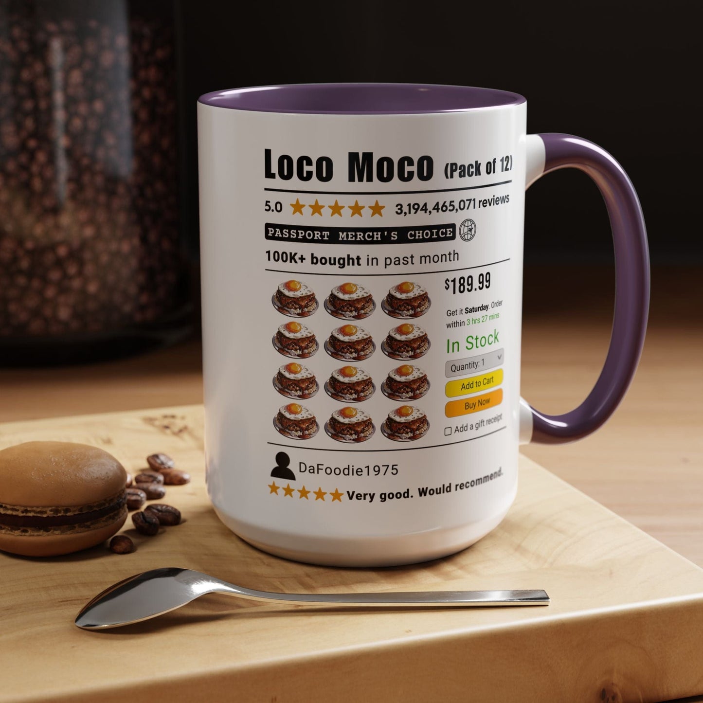 Loco Moco (5-Star Buy Now Edition), Hawaii 15oz Mug Purple / 15oz