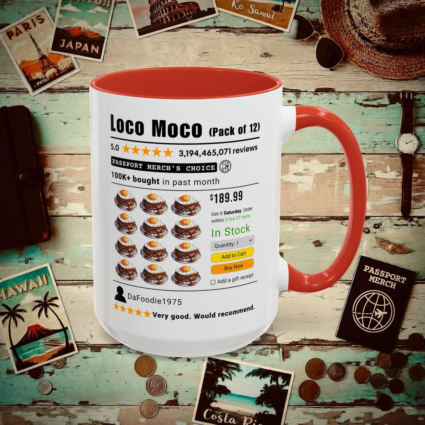 Loco Moco (5-Star Buy Now Edition), Hawaii 15oz Mug Red / 15oz