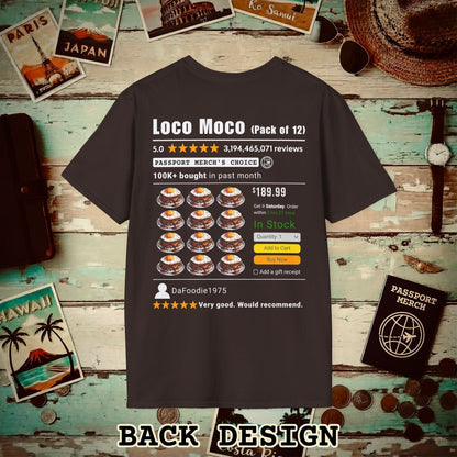 Loco Moco (5-Star Buy Now Edition), Hawaii, Back Print T-Shirt Dark Chocolate / S