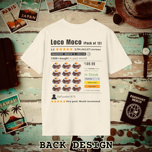 Loco Moco (5-Star Buy Now Edition), Hawaii, Back Print T-Shirt Natural / S