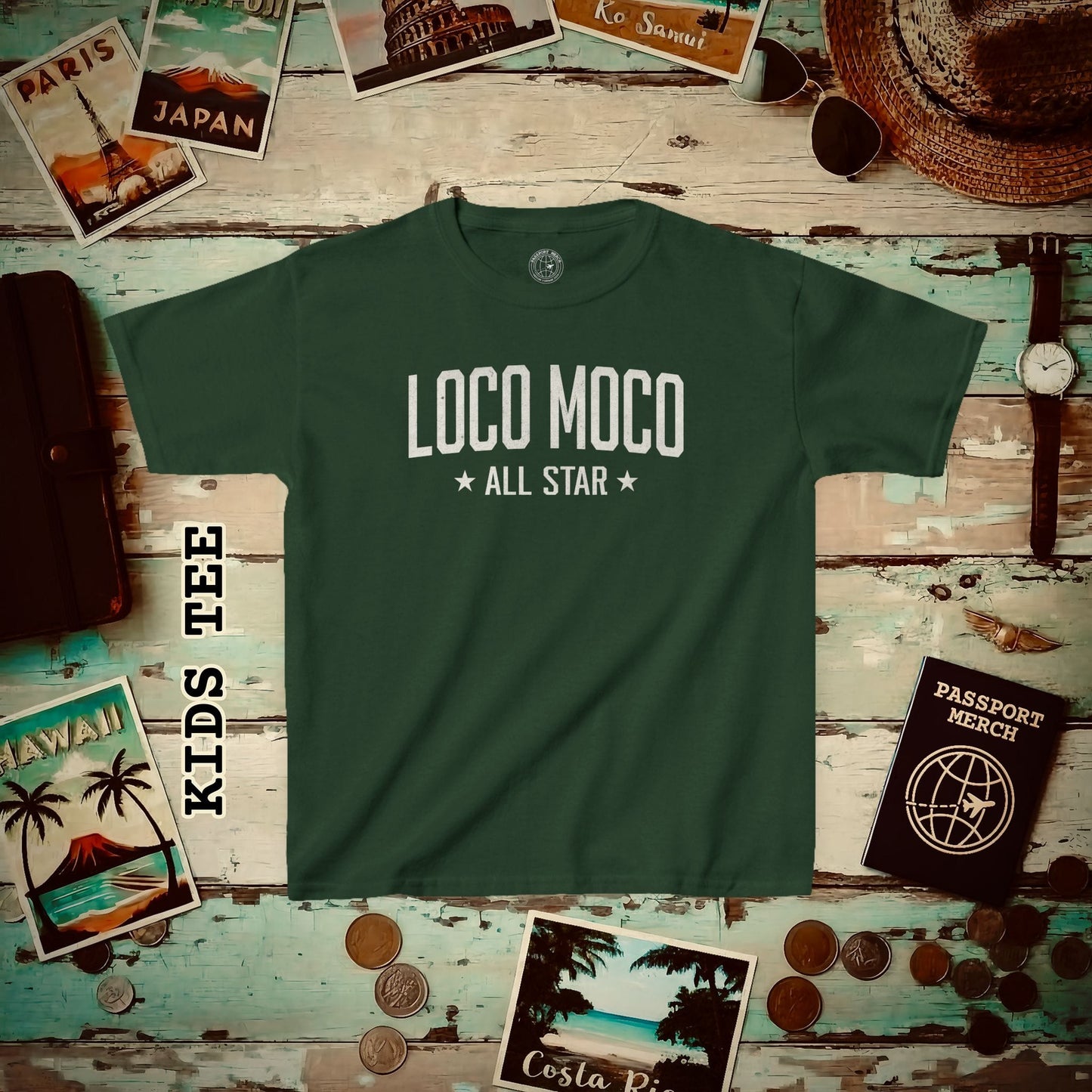 Loco Moco All Star, Hawaii Kids Tee XS / Forest Green