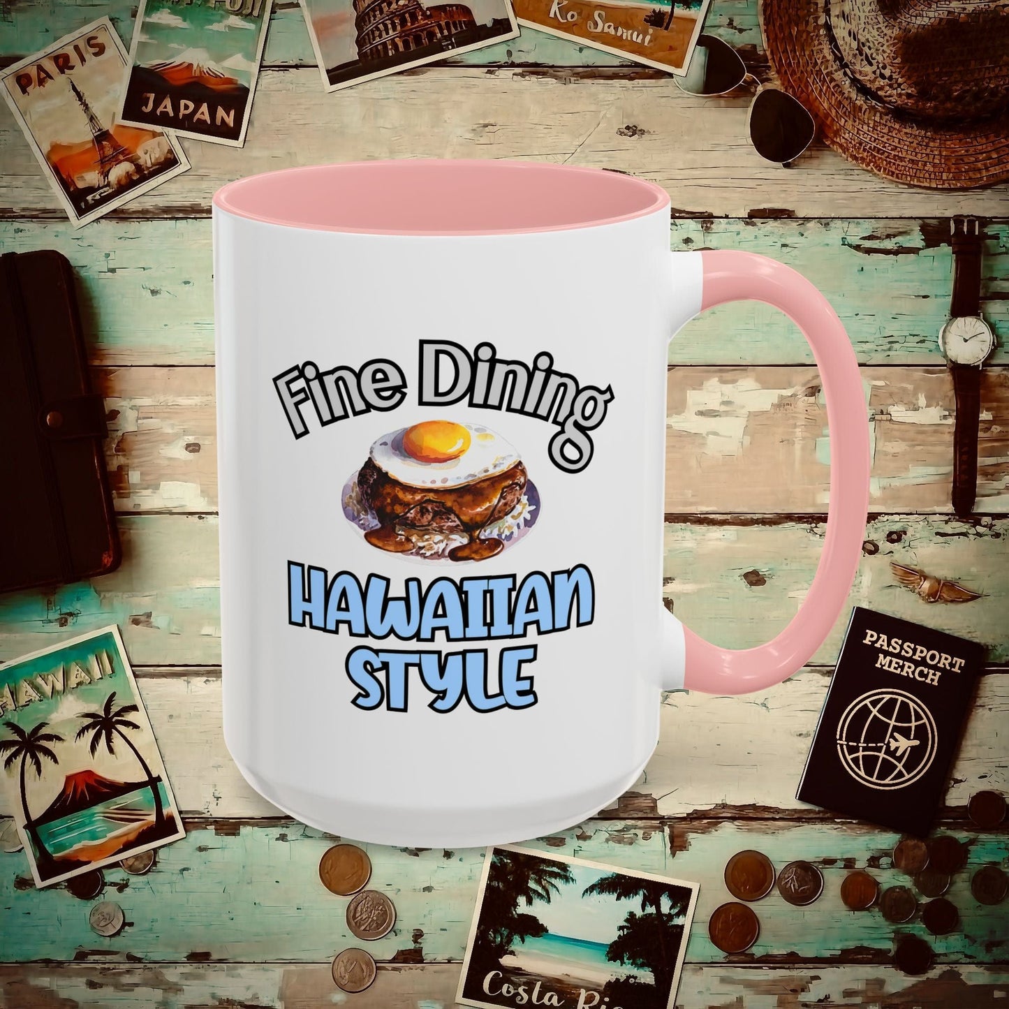 Loco Moco Fine Dining Hawaiian Style 15oz Mug Pink / 15oz