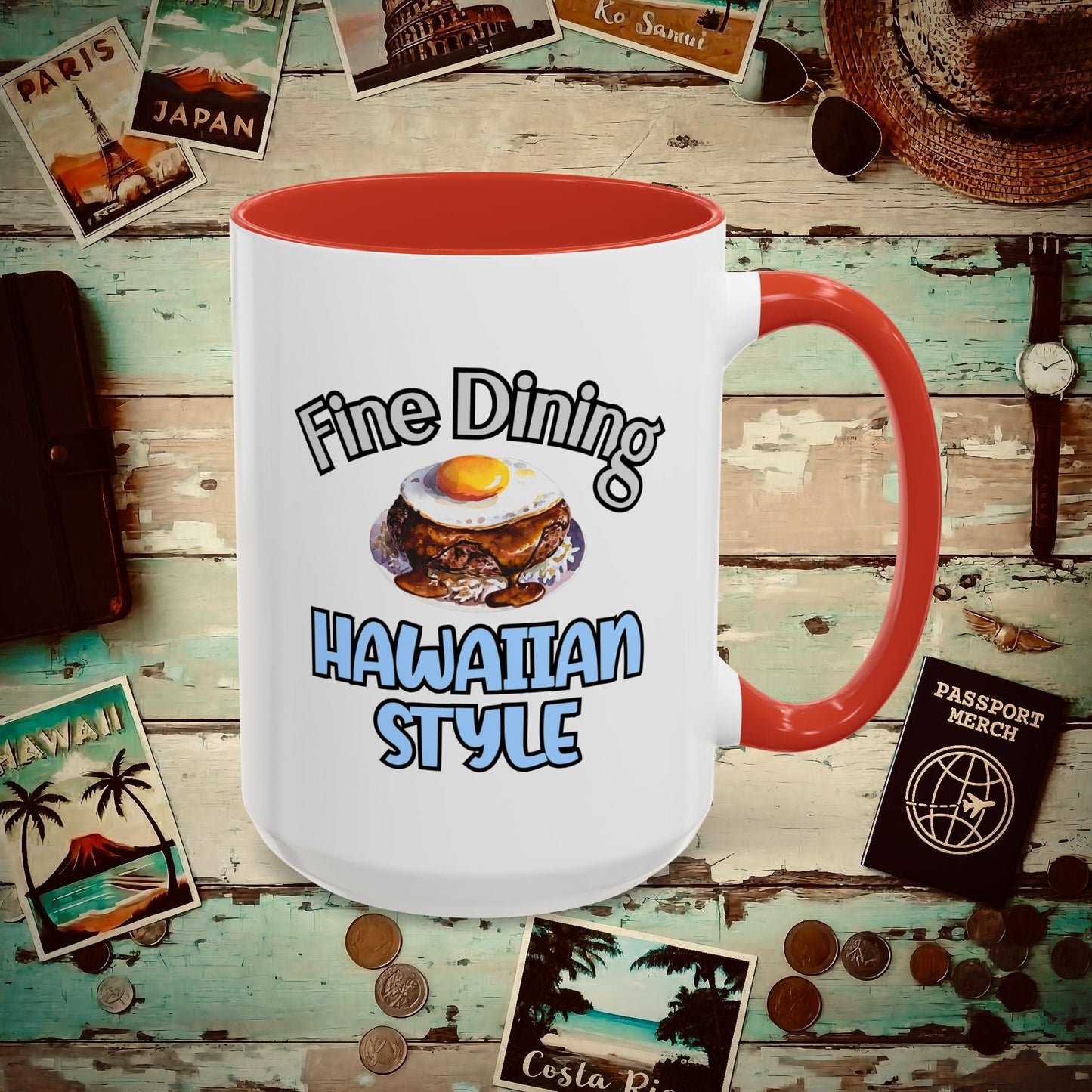Loco Moco Fine Dining Hawaiian Style 15oz Mug Red / 15oz