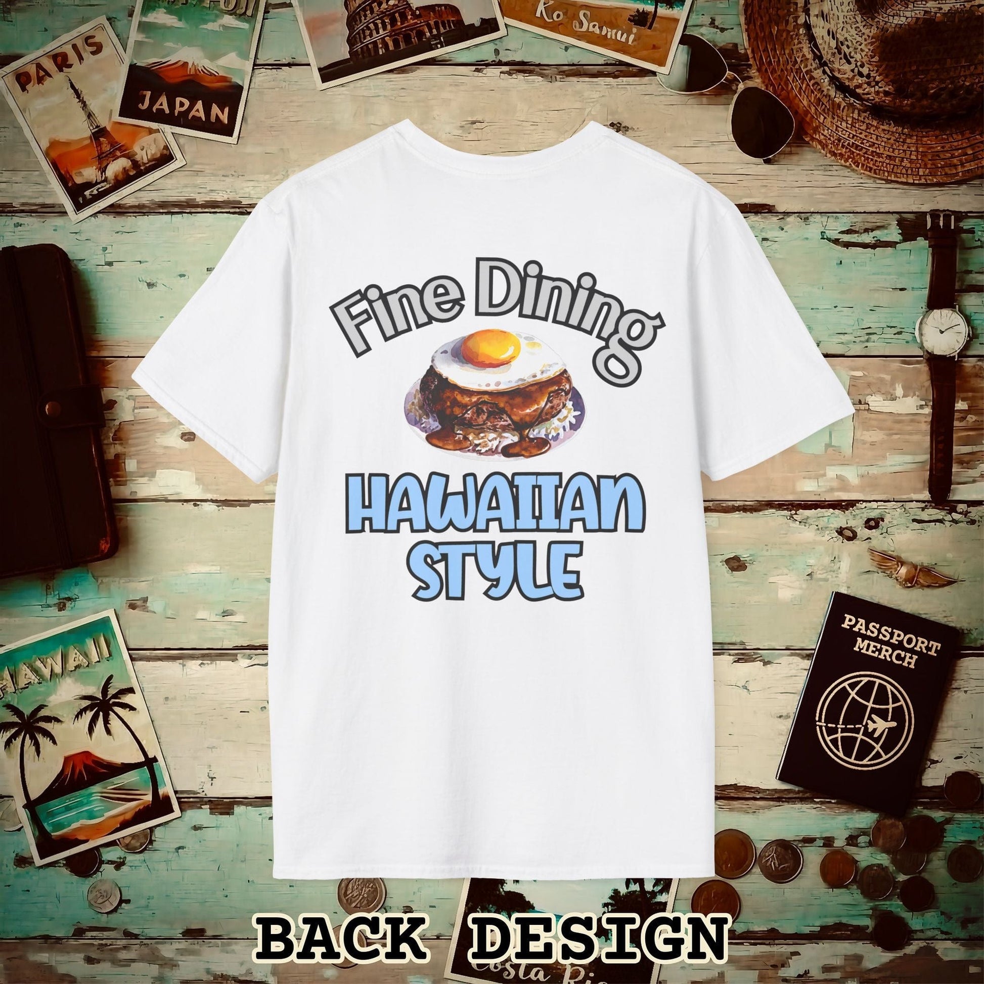 Loco Moco Fine Dining Hawaiian Style, Back Print T-Shirt White / S
