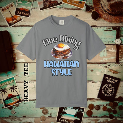 Loco Moco Fine Dining Hawaiian Style Heavy Tee Grey / S
