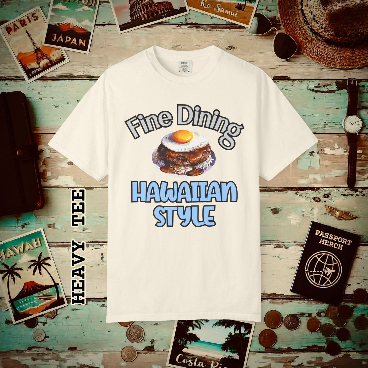Loco Moco Fine Dining Hawaiian Style Heavy Tee Ivory / S