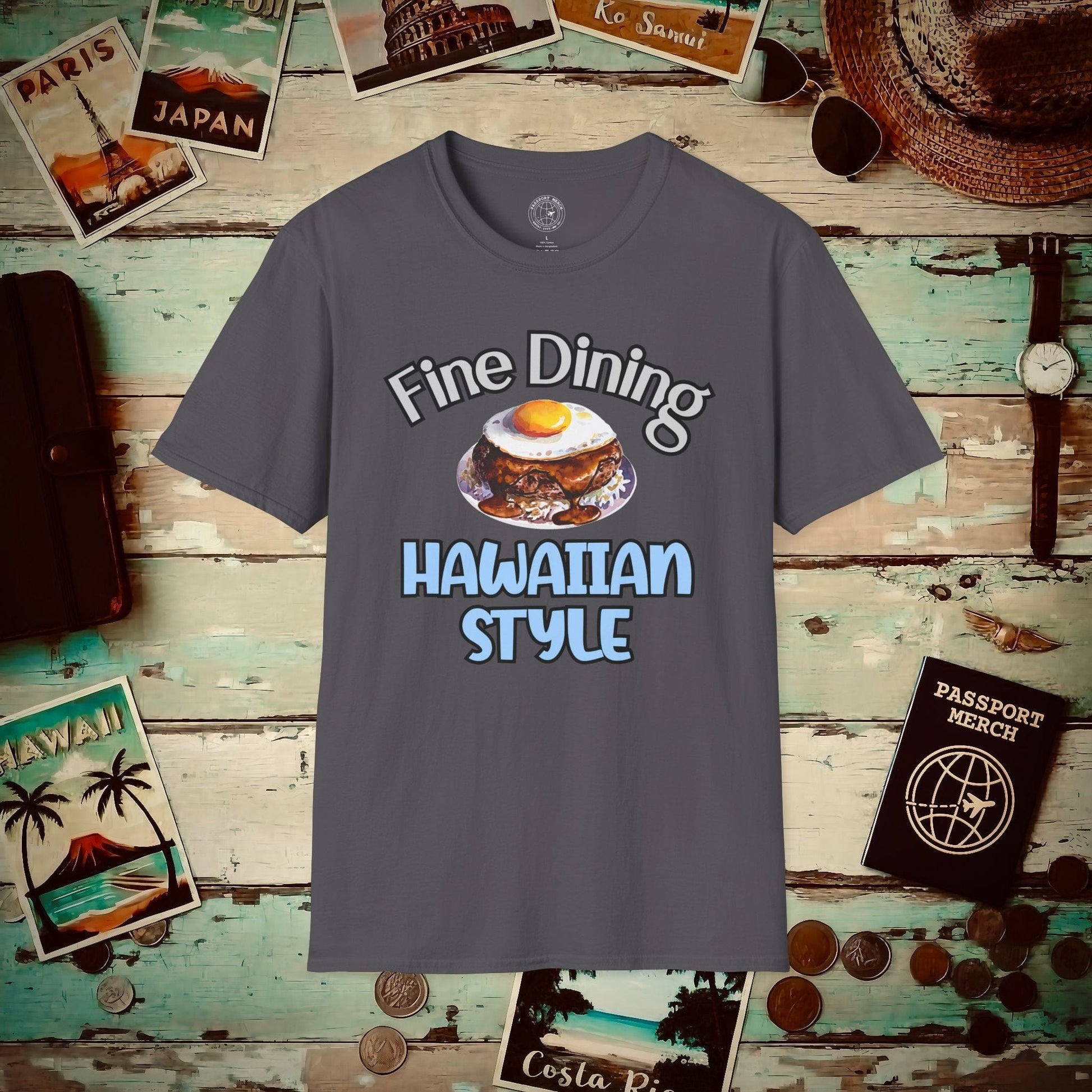 Loco Moco Fine Dining Hawaiian Style T-Shirt Charcoal / S