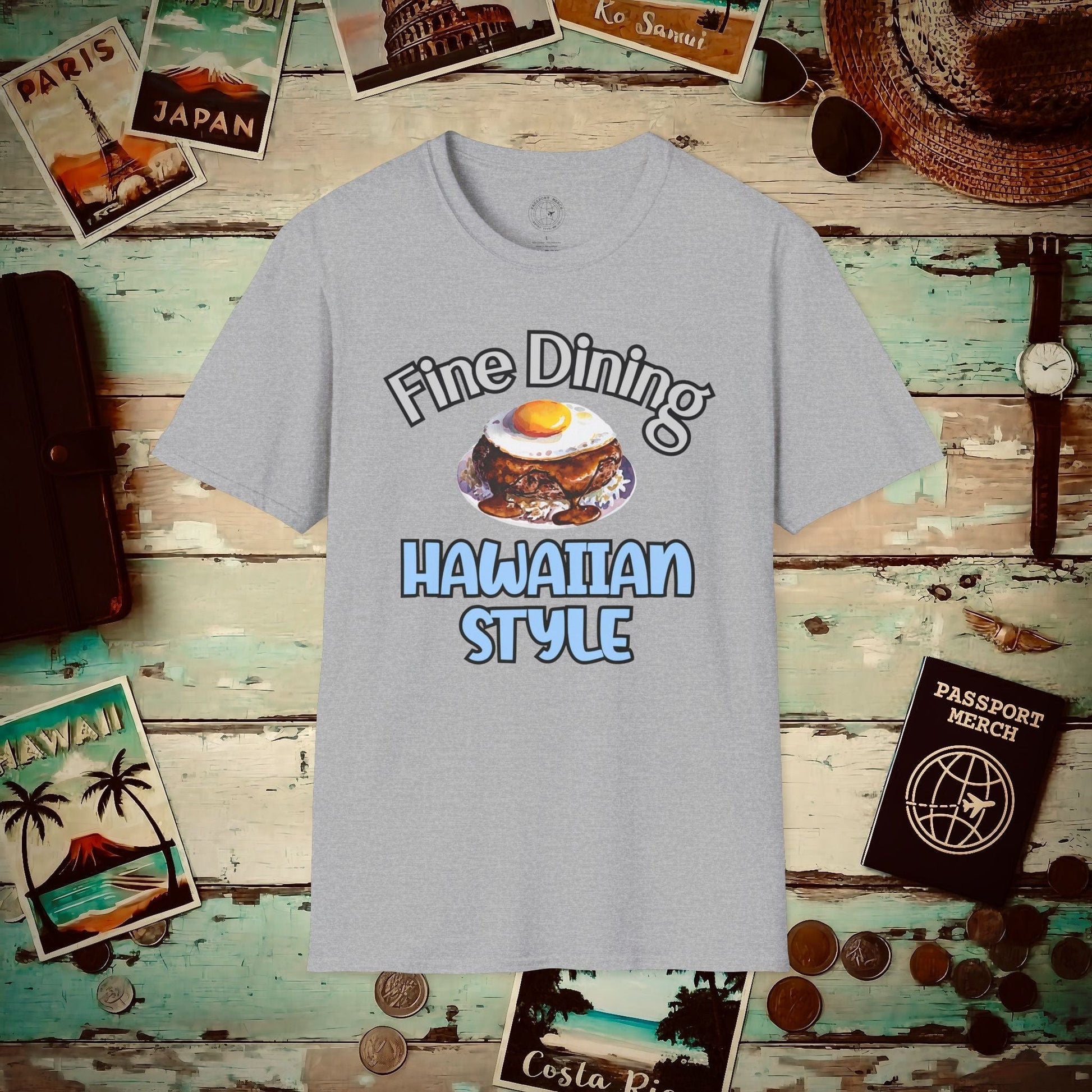 Loco Moco Fine Dining Hawaiian Style T-Shirt Sport Grey / S