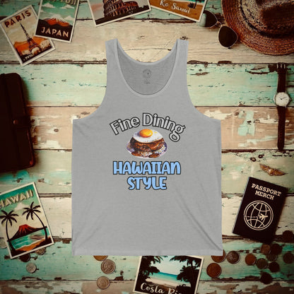 Loco Moco Fine Dining Hawaiian Style Tank Top Athletic Heather / XS