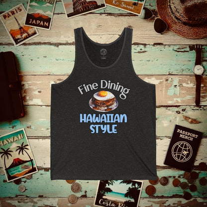 Loco Moco Fine Dining Hawaiian Style Tank Top Charcoal Black TriBlend / XS