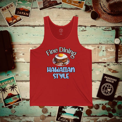 Loco Moco Fine Dining Hawaiian Style Tank Top Red / XS