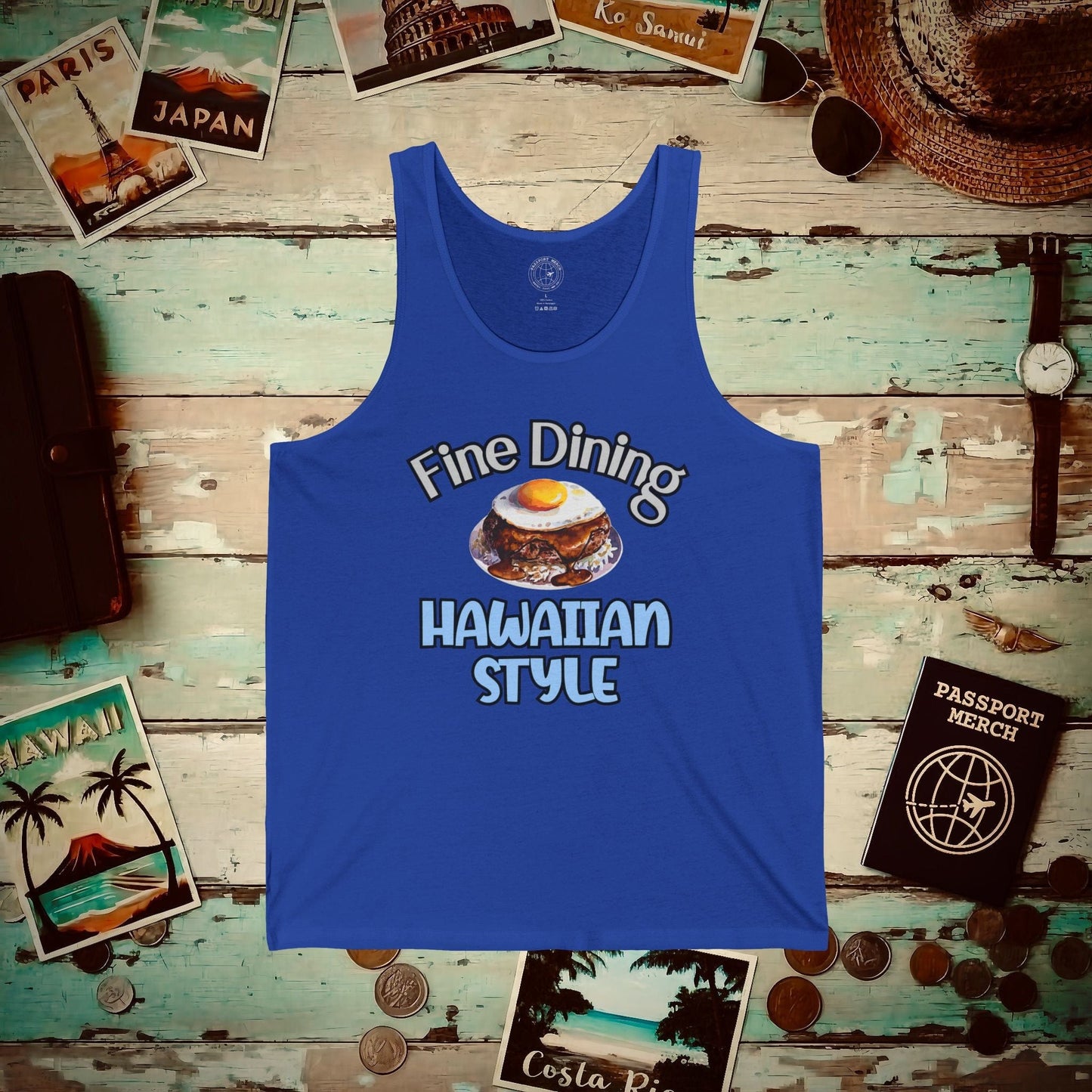 Loco Moco Fine Dining Hawaiian Style Tank Top True Royal / XS