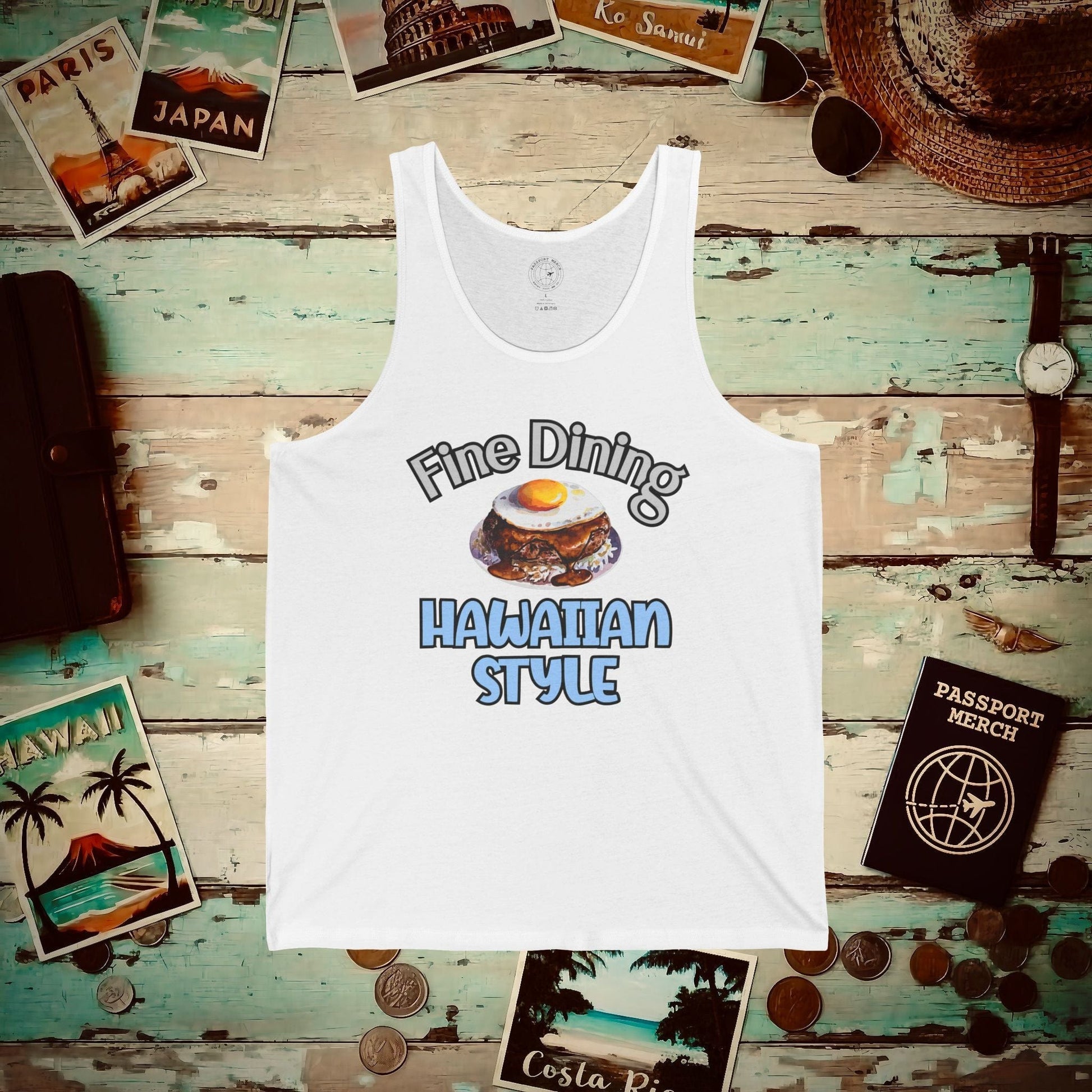 Loco Moco Fine Dining Hawaiian Style Tank Top White / XS