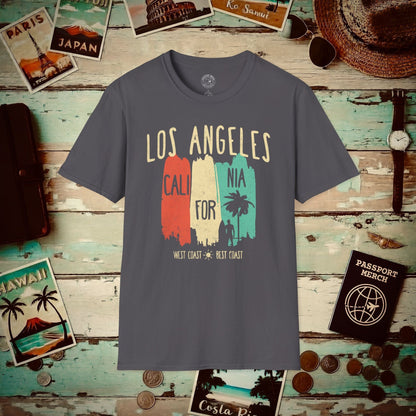 Los Angeles, West Coast Best Coast California T-Shirt Charcoal / S