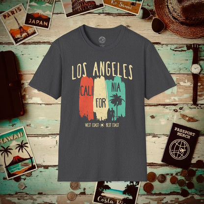 Los Angeles, West Coast Best Coast California T-Shirt Dark Heather / S