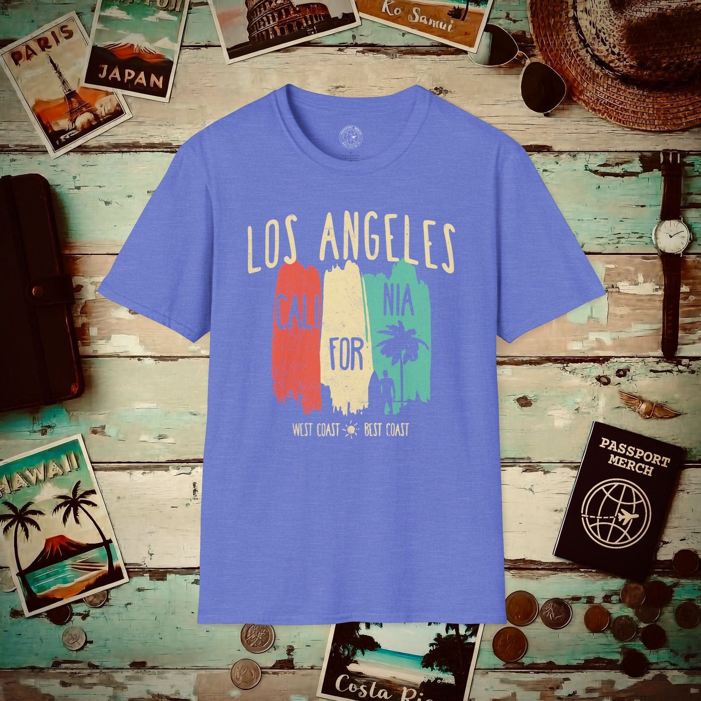 Los Angeles, West Coast Best Coast California T-Shirt Heather Royal / S