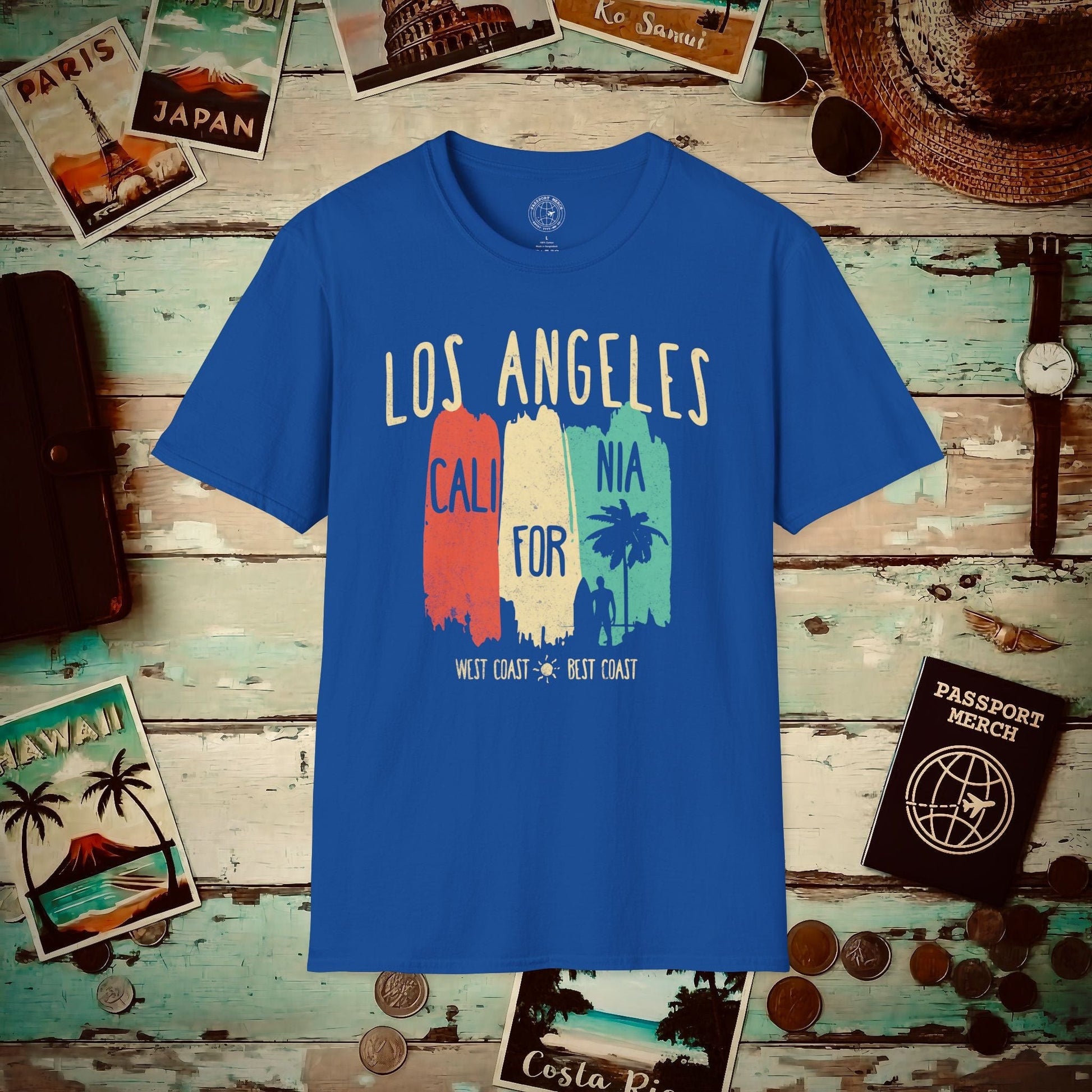 Los Angeles, West Coast Best Coast California T-Shirt Royal / S