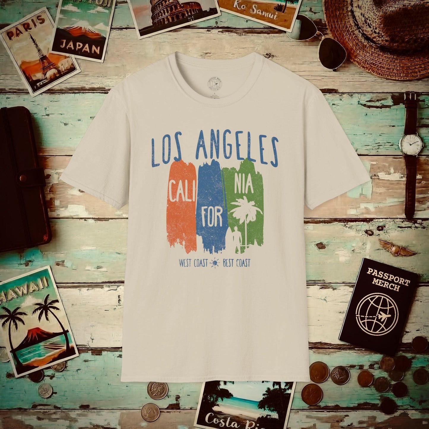 Los Angeles, West Coast Best Coast California T-Shirt Sand / S