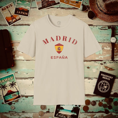 Madrid with Coat of Arms Spain T-Shirt Sand / S