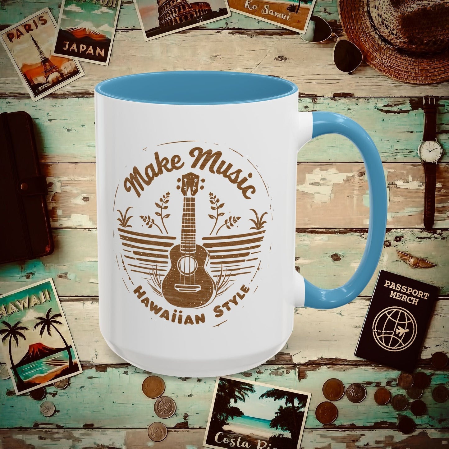 Make Music Hawaiian Style 15oz Mug Light Blue / 15oz