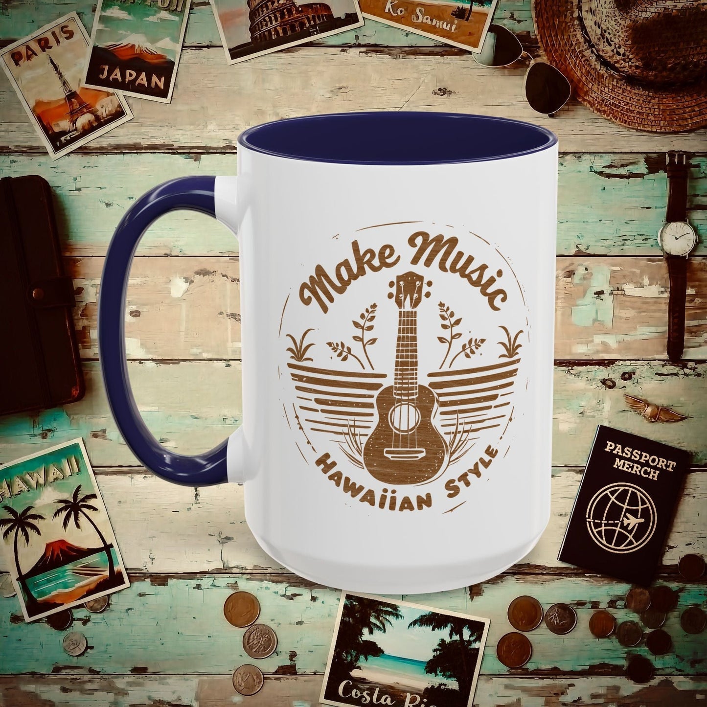 Make Music Hawaiian Style 15oz Mug Navy / 15oz