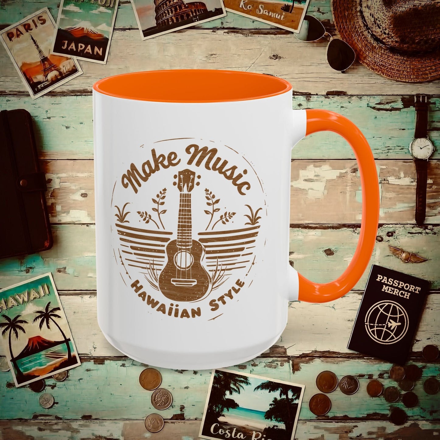 Make Music Hawaiian Style 15oz Mug Orange / 15oz